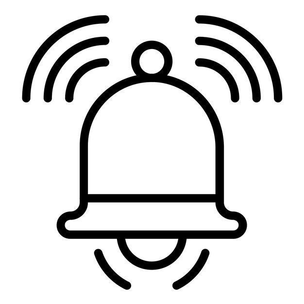 Estilo de ícone de sino de notificação de design vetorial