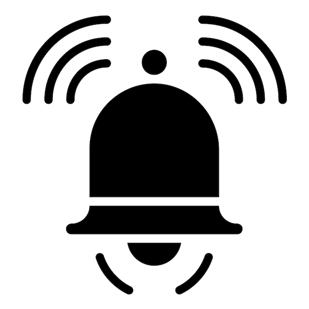 Estilo de ícone de sino de notificação de design vetorial