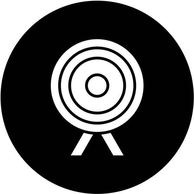 Estilo de ícone de tabuleiro de tiro com arco de design vetorial