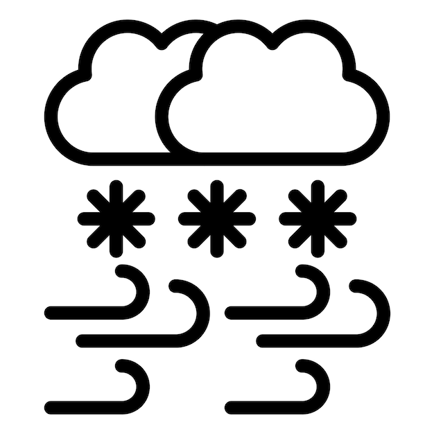 Vetor estilo de ícone de tempestade de neve de design vetorial