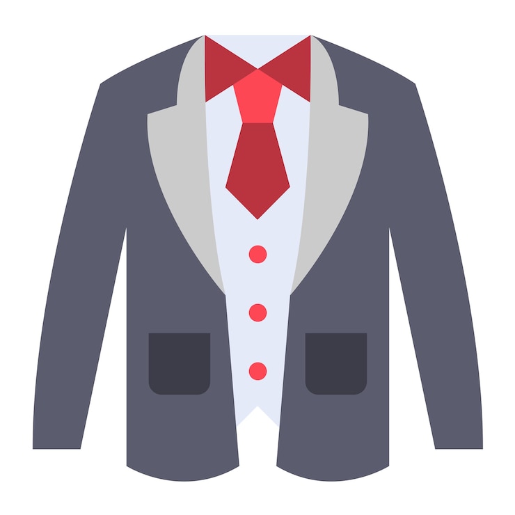 Vetor estilo de ícone de terno masculino de casamento de design vetorial