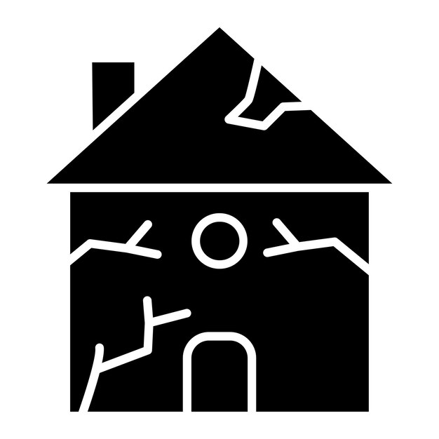 Estilo de ícone de terremoto de design vetorial