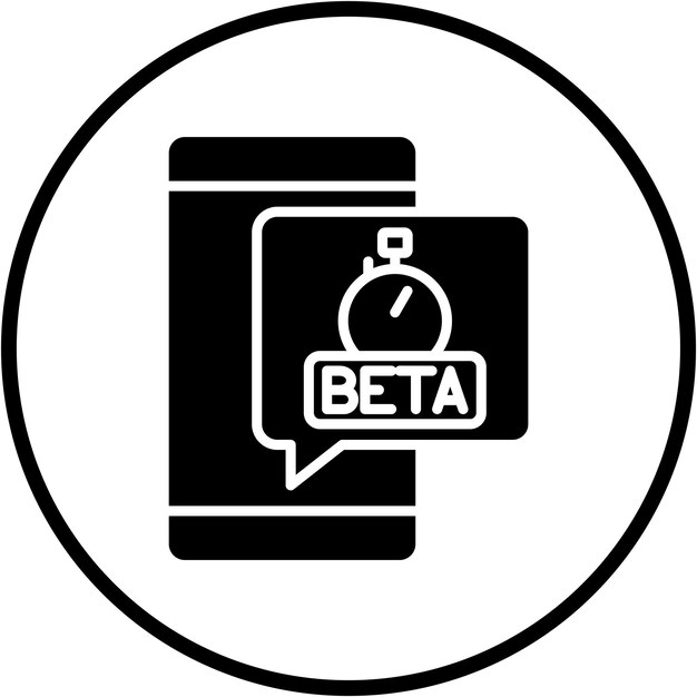 Vetor estilo de ícone de teste beta de design vetorial