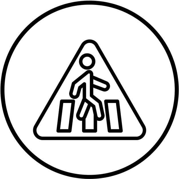 Vetor estilo de ícone de travessia de pedestres de design vetorial