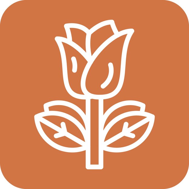 Estilo de ícone de tulipa de design vetorial