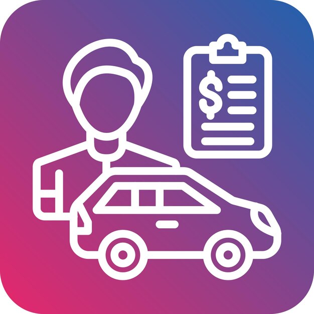 Vetor estilo de ícone de vendedor de carros