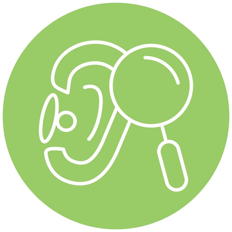 Vetor estilo de ícone de verificação auditiva de design vetorial