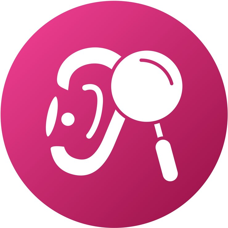 Vetor estilo de ícone de verificação auditiva de design vetorial