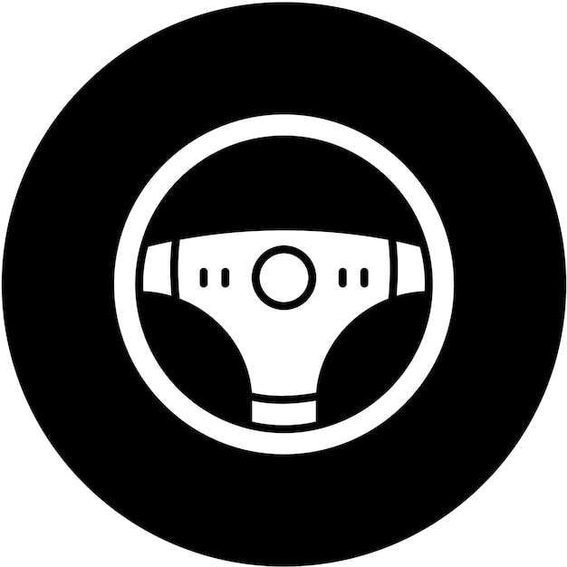 Estilo de ícone de volante de design vetorial