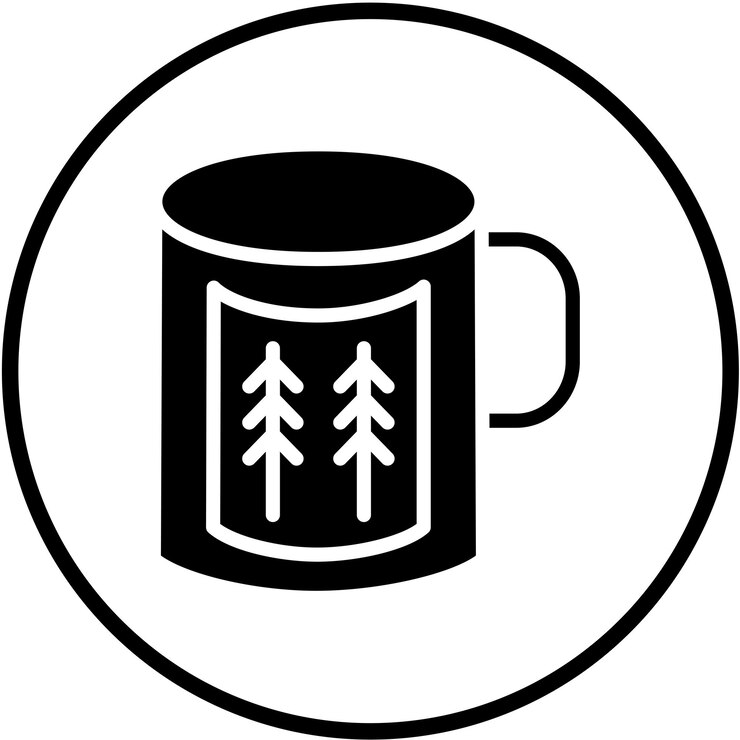 Vetor estilo de ícone de xícara de acampamento de design vetorial