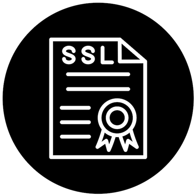 Vetor estilo de ícone do certificado ssl de design vetorial