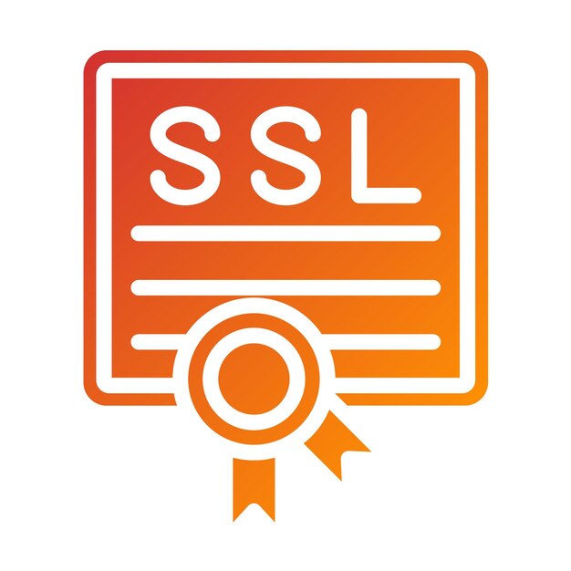 Vetor estilo de ícone do certificado ssl de design vetorial