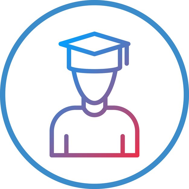 Estilo de ícone do estudante de design vetorial
