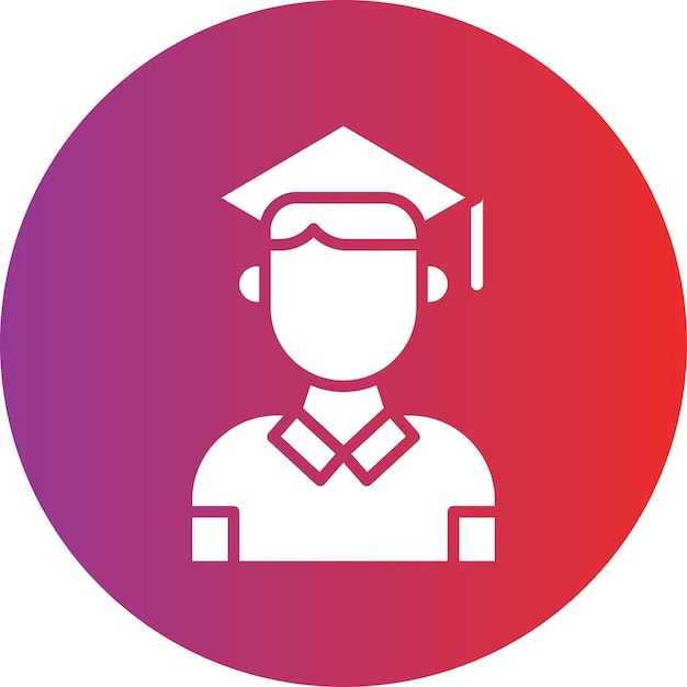 Estilo de ícone do estudante de design vetorial