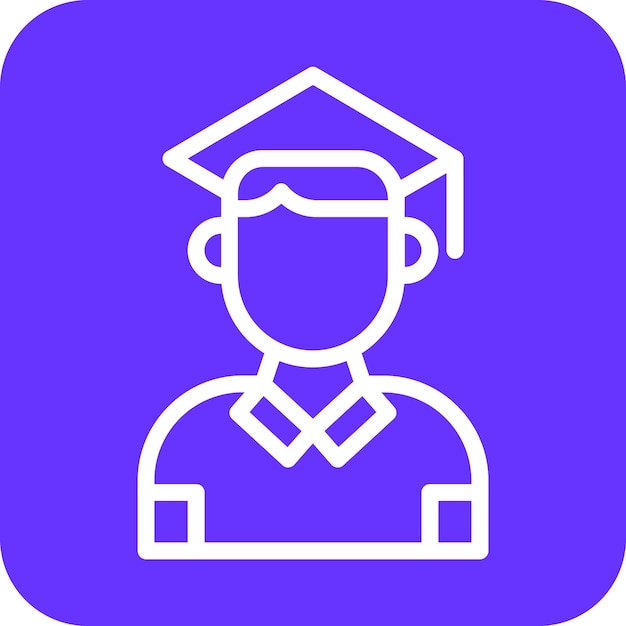 Estilo de ícone do estudante de design vetorial