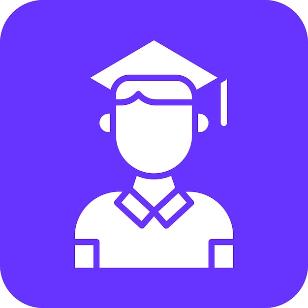 Estilo de ícone do estudante de design vetorial