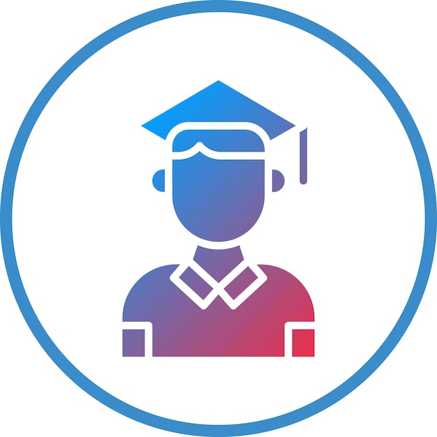 Estilo de ícone do estudante de design vetorial