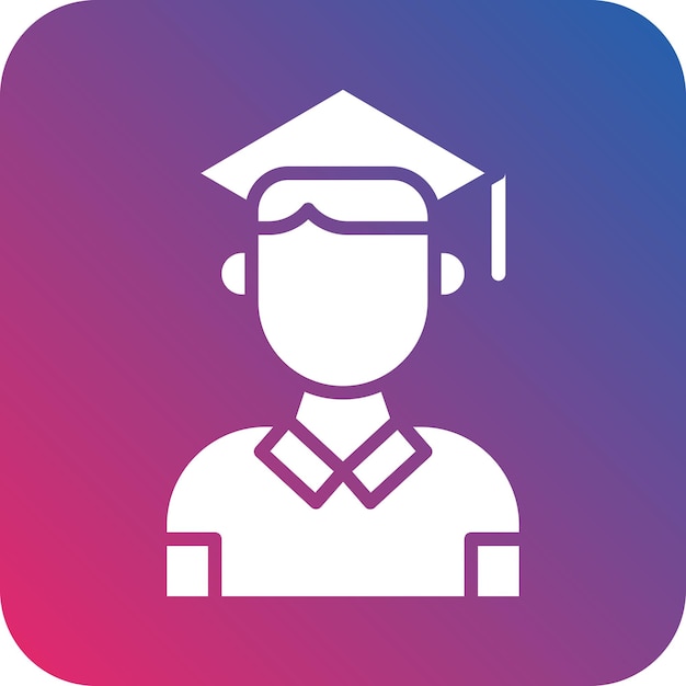 Estilo de ícone do estudante de design vetorial