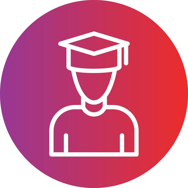 Estilo de ícone do estudante de design vetorial