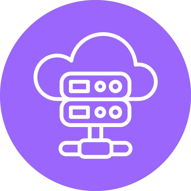 Estilo de ícone do servidor de nuvem de design vetorial