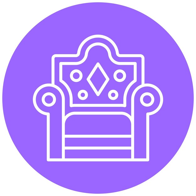 Vetor estilo de ícone do trono de design vetorial