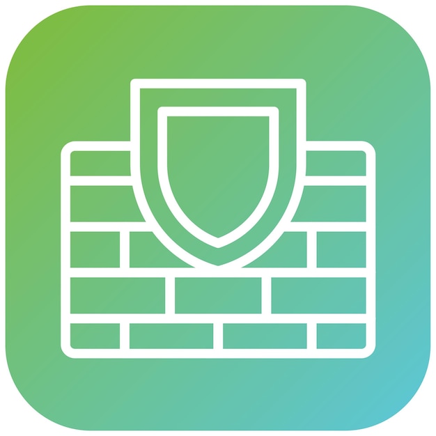 Estilo de ícone protegido por firewall de design vetorial
