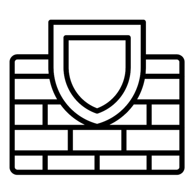 Estilo de ícone protegido por firewall de design vetorial