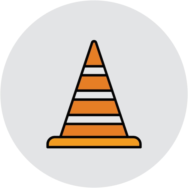 Estilo de ilustração do cone vetorial de tráfego