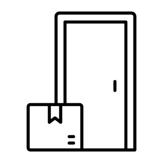 Estilo de ilustração do vetor de entrega da porta