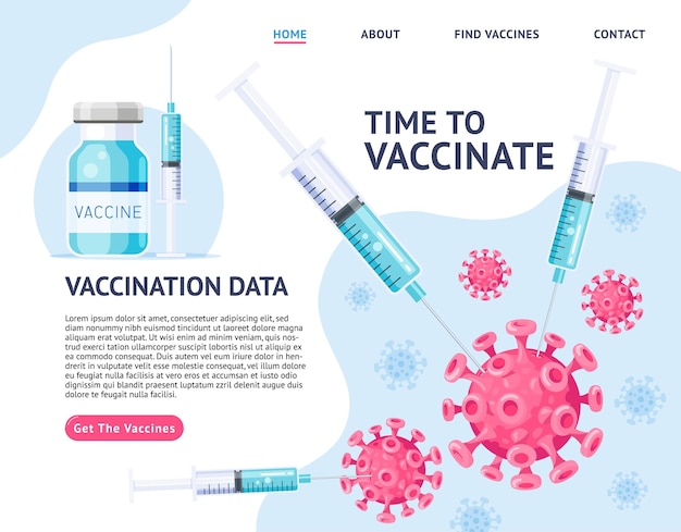 Estilo de ilustração plana de campanha de vacinação Hora de vacinar