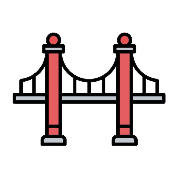 Vetor estilo de ilustração vetorial da ponte