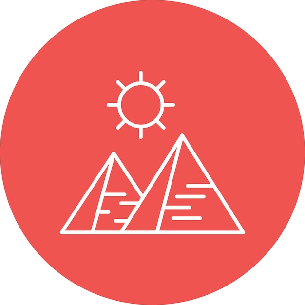 Estilo de ilustração vetorial das pirâmides do deserto