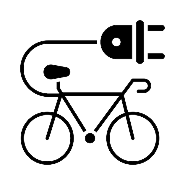Estilo de ilustração vetorial de bicicleta elétrica