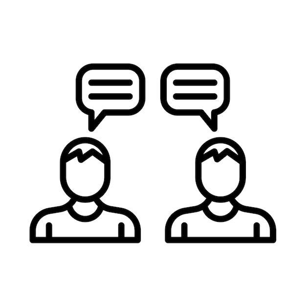 Estilo de ilustração vetorial de conversa de pessoa