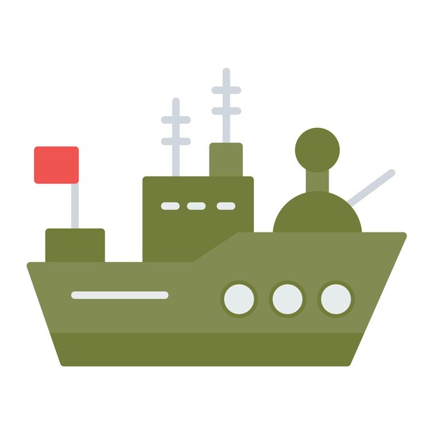 Estilo de ilustração vetorial de navios do exército