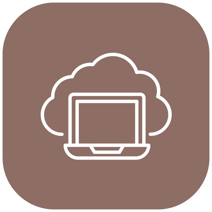 Vetor estilo de ilustração vetorial de notebook em nuvem