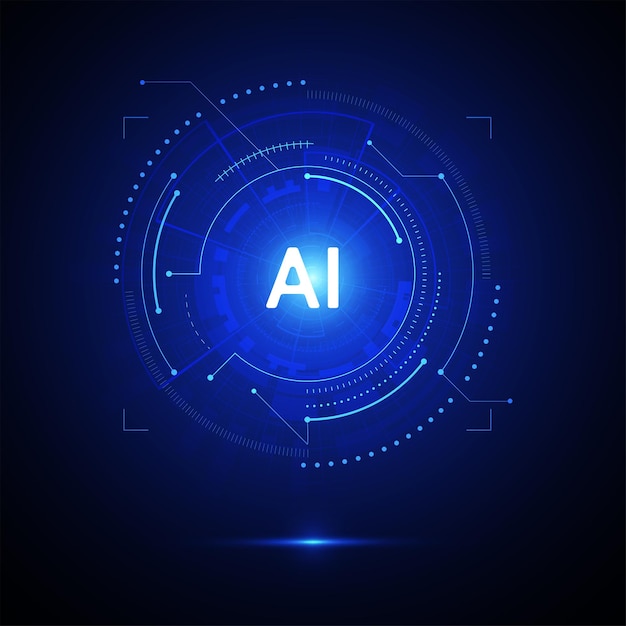 Estilo de linha de circuito de inteligência artificial Design de aprendizagem de máquina Rede inteligente