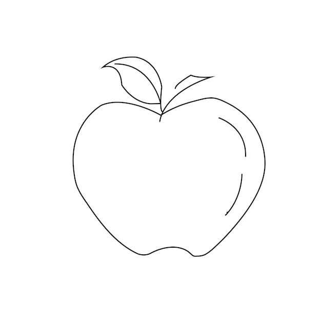 Estilo de linha de maçã para ilustrações vetoriais
