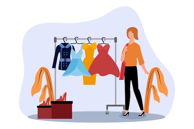 Estilo de moda Desenho de ilustração plana