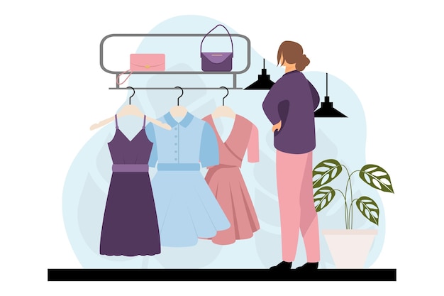 Estilo de moda Desenho de ilustração plana