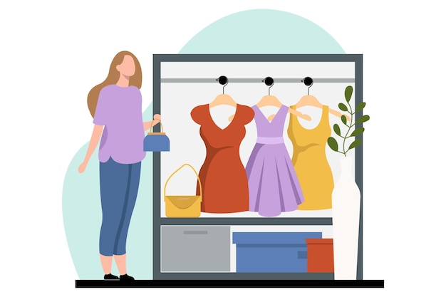 Estilo de moda Desenho de ilustração plana