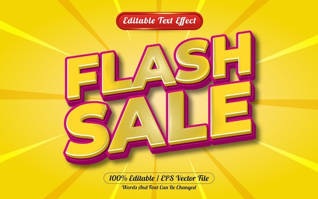 Estilo de modelo de efeito de texto editável para venda em flash