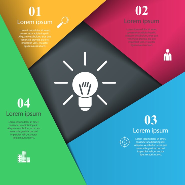 Estilo de origami de infográficos de negócios