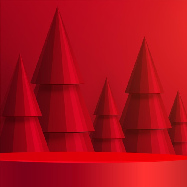 Estilo de palco redondo 3d podium para feliz natal e feliz ano novo