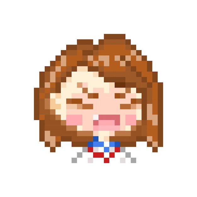 Vetor estilo de pixel art, estilo de 18 bits bonito chibi colegial tsundere vector