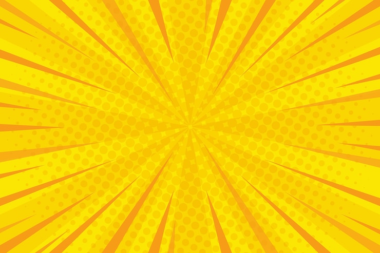 Vetor estilo de quadrinhos com fundo amarelo colorido e pontos