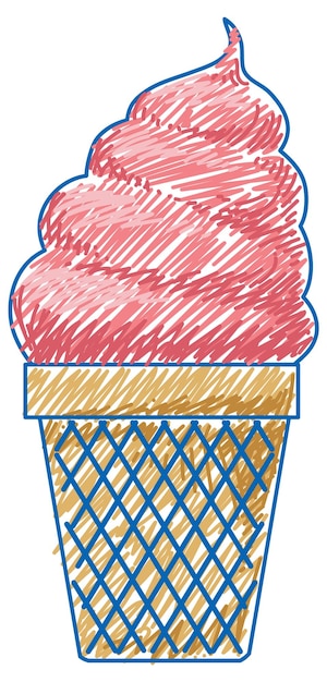 Estilo de rabisco infantil de cor de lápis de sorvete