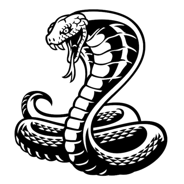 Estilo de tatuagem de cobra cobra em preto e branco