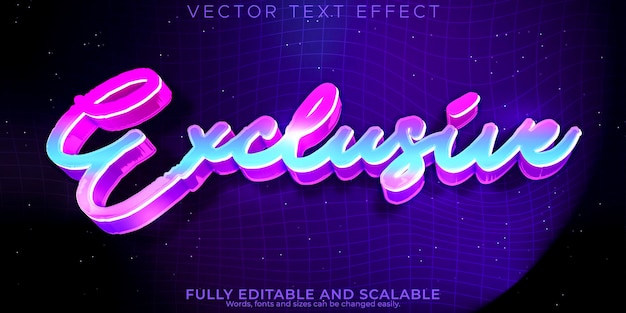 Vetor estilo de texto de discoteca editável de efeito de texto exclusivo