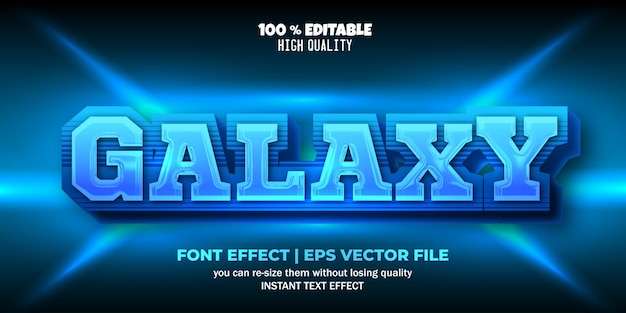 Estilo de texto editável com efeito de texto Galaxy